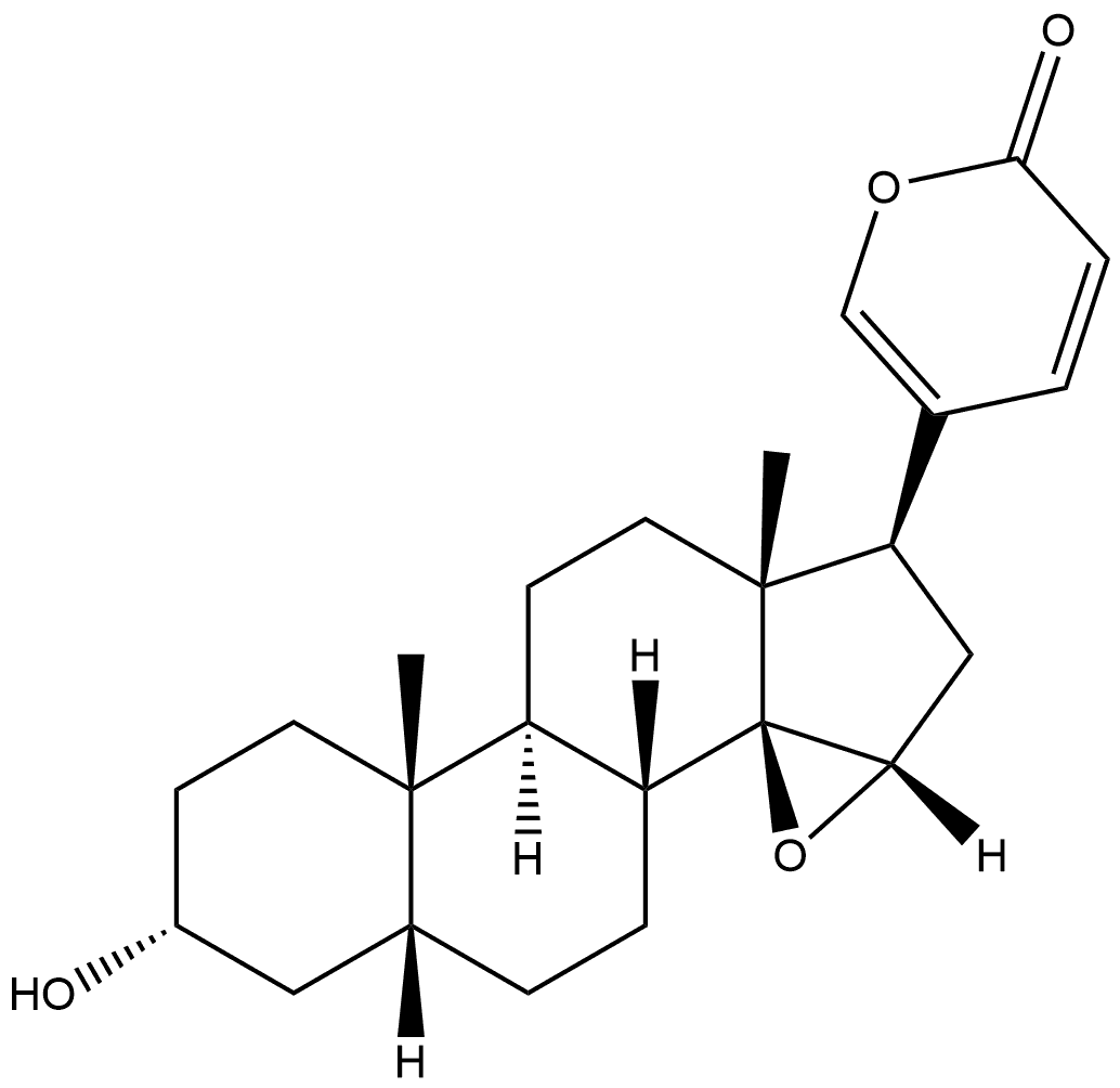 Bufa-20,22-dienolide, 14,15-epoxy-3-hydroxy-, (3α,5β,15β)- Structure