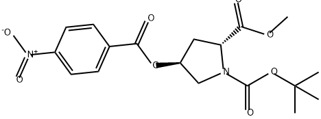 1,2-Pyrrolidinedicarboxylic acid, 4-[(4-nitrobenzoyl)oxy]-, 1-(1,1-dimethylethyl) 2-methyl ester, (2R,4S)- 구조식 이미지