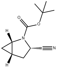 2-Azabicyclo[3.1.0]hexane-2-carboxylic acid, 3-cyano-, 1,1-dimethylethyl ester, (1S,3S,5S)- 구조식 이미지