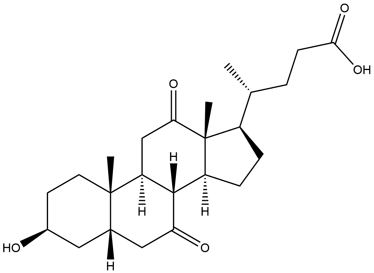 Cholan-24-oic acid, 3-hydroxy-7,12-dioxo-, (3β,5β)- Structure