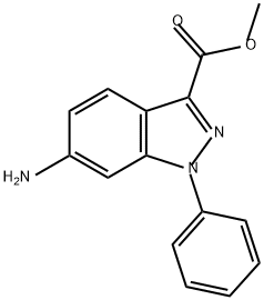 1H-Indazole-3-carboxylic acid, 6-amino-1-phenyl-, methyl ester 구조식 이미지