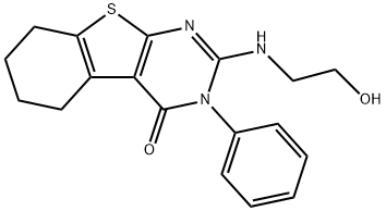 2-(2-hydroxyethylamino)-3-phenyl-5,6,7,8-tetrahydro-[1]benzothiolo[2,3-d]pyrimidin-4-one Structure