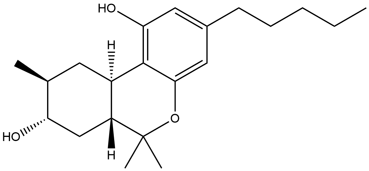 6H-Dibenzo[b,d]pyran-1,8-diol, 6a,7,8,9,10,10a-hexahydro-6,6,9-trimethyl-3-pentyl-, [6aR-(6aα,8β,9α,10aβ)]- (9CI) Structure