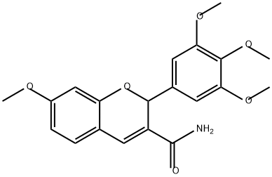 2H-1-Benzopyran-3-carboxamide, 7-methoxy-2-(3,4,5-trimethoxyphenyl)- 구조식 이미지