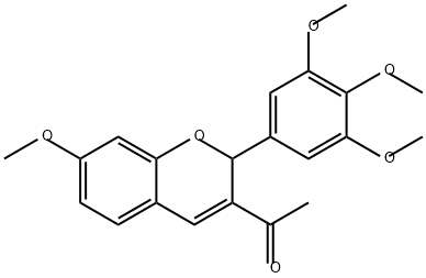 Ethanone, 1-[7-methoxy-2-(3,4,5-trimethoxyphenyl)-2H-1-benzopyran-3-yl]- Structure