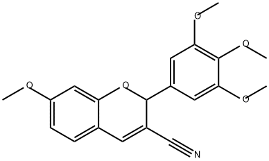 2H-1-Benzopyran-3-carbonitrile, 7-methoxy-2-(3,4,5-trimethoxyphenyl)- Structure