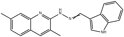 1H-Indole-3-carboxaldehyde, 2-(3,7-dimethyl-2-quinolinyl)hydrazone Structure