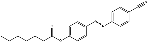Heptanoic acid 4-[[(4-cyanophenyl)imino]methyl]phenyl ester 구조식 이미지
