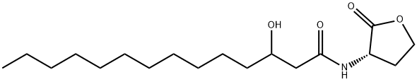 Tetradecanamide, 3-hydroxy-N-[(3S)-tetrahydro-2-oxo-3-furanyl]- Structure