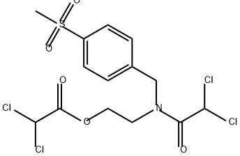 Acetic acid, 2,2-dichloro-, 2-[(2,2-dichloroacetyl)[[4-(methylsulfonyl)phenyl]methyl]amino]ethyl ester 구조식 이미지