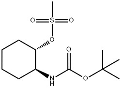 Carbamic acid, N-[(1S,2S)-2-[(methylsulfonyl)oxy]cyclohexyl]-, 1,1-dimethylethyl ester 구조식 이미지