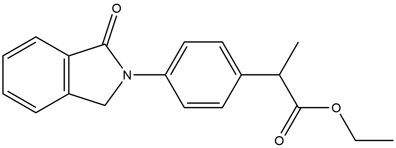 Benzeneacetic acid, 4-(1,3-dihydro-1-oxo-2H-isoindol-2-yl)-α-methyl-, ethyl ester 구조식 이미지