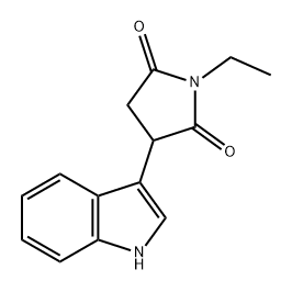 2,5-Pyrrolidinedione, 1-ethyl-3-(1H-indol-3-yl)- 구조식 이미지