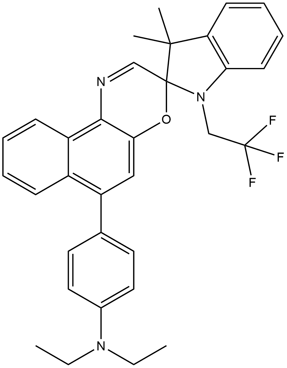 4-[1,3-Dihydro-3,3-dimethyl-1-(2,2,2-trifluoroethyl)spiro[2H-indole-2,3′-[3H]naphth[2,1-b][1,4]oxazin]-6′-yl]-N,N-diethylbenzenamine Structure