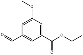 Benzoic acid, 3-formyl-5-methoxy-, ethyl ester Structure