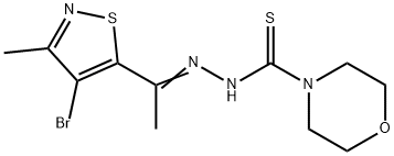 N'-[1-(4-Bromo-3-methyl-5-isothiazolyl)ethylidene]morpholine-4-thiocarbohydrazide 구조식 이미지