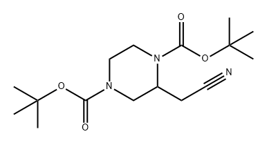 1,4-Piperazinedicarboxylic acid, 2-(cyanomethyl)-, 1,4-bis(1,1-dimethylethyl) ester Structure