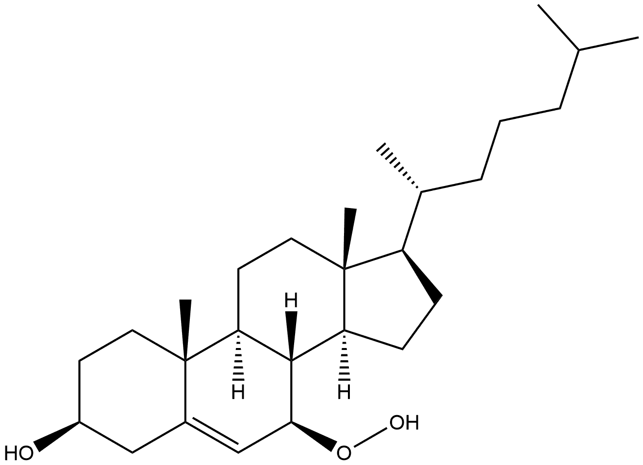 Cholest-5-en-3-ol, 7-hydroperoxy-, (3β,7β)- Structure