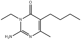 4(3H)-Pyrimidinone, 2-amino-5-butyl-3-ethyl-6-methyl- 구조식 이미지