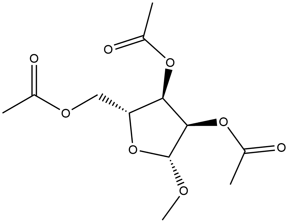 β-D-Ribofuranoside, methyl, 2,3,5-triacetate Structure