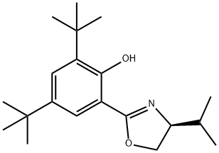 Phenol, 2-[(4S)-4,5-dihydro-4-(1-methylethyl)-2-oxazolyl]-4,6-bis(1,1-dimethylethyl)- Structure