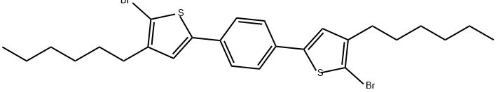 Thiophene, 2,2'-(1,4-phenylene)bis[5-bromo-4-hexyl- Structure