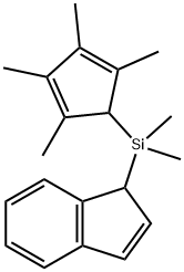 1H-Indene, 1-[dimethyl(2,3,4,5-tetramethyl-2,4-cyclopentadien-1-yl)silyl]- Structure