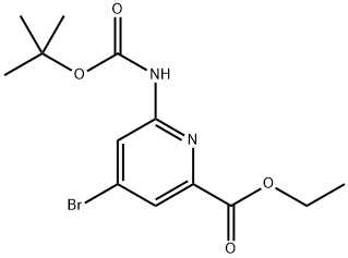 ETHYL 6-(TERT-BUTOXYCARBONYLAMINO)-4-BROMOPICOLINATE Structure