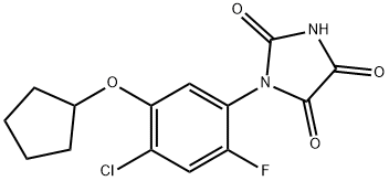 2,4,5-Imidazolidinetrione, 1-[4-chloro-5-(cyclopentyloxy)-2-fluorophenyl]- 구조식 이미지