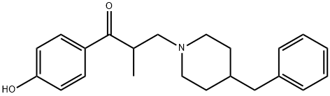 1-Propanone, 1-(4-hydroxyphenyl)-2-methyl-3-[4-(phenylmethyl)-1-piperidinyl]- Structure