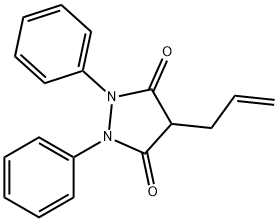 3,5-Pyrazolidinedione, 1,2-diphenyl-4-(2-propen-1-yl)- 구조식 이미지