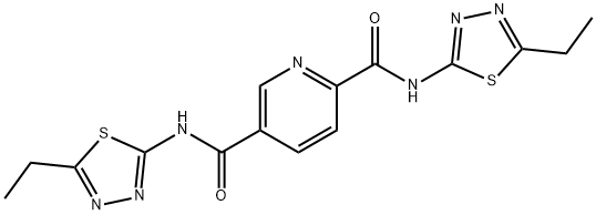 2-N,5-N-bis(5-ethyl-1,3,4-thiadiazol-2-yl)pyridine-2,5-dicarboxamide Structure