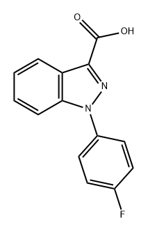 1H-Indazole-3-carboxylic acid, 1-(4-fluorophenyl)- 구조식 이미지