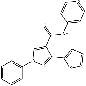 1H-Pyrazole-4-carboxamide, 1-phenyl-N-4-pyridinyl-3-(2-thienyl)- Structure