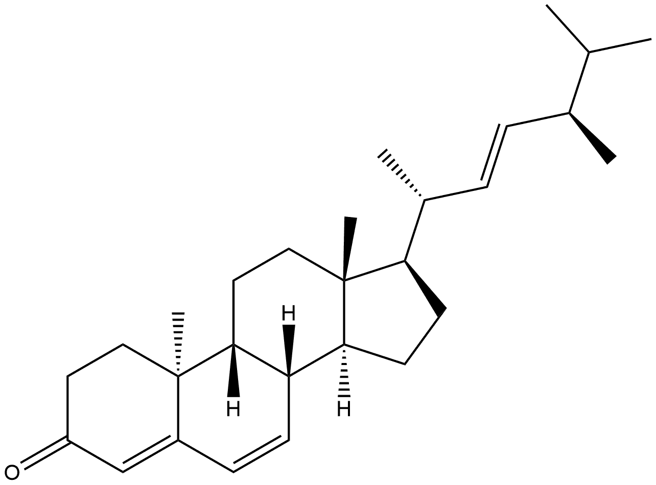 Ergosta-4,6,22-trien-3-one, (9β,10α,22E)- (9CI) Structure