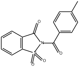 1,2-Benzisothiazol-3(2H)-one, 2-(4-methylbenzoyl)-, 1,1-dioxide 구조식 이미지