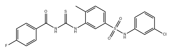 Benzamide, N-[[[5-[[(3-chlorophenyl)amino]sulfonyl]-2-methylphenyl]amino]thioxomethyl]-4-fluoro- 구조식 이미지