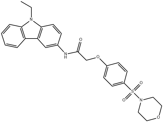 Acetamide, N-(9-ethyl-9H-carbazol-3-yl)-2-[4-(4-morpholinylsulfonyl)phenoxy]- 구조식 이미지