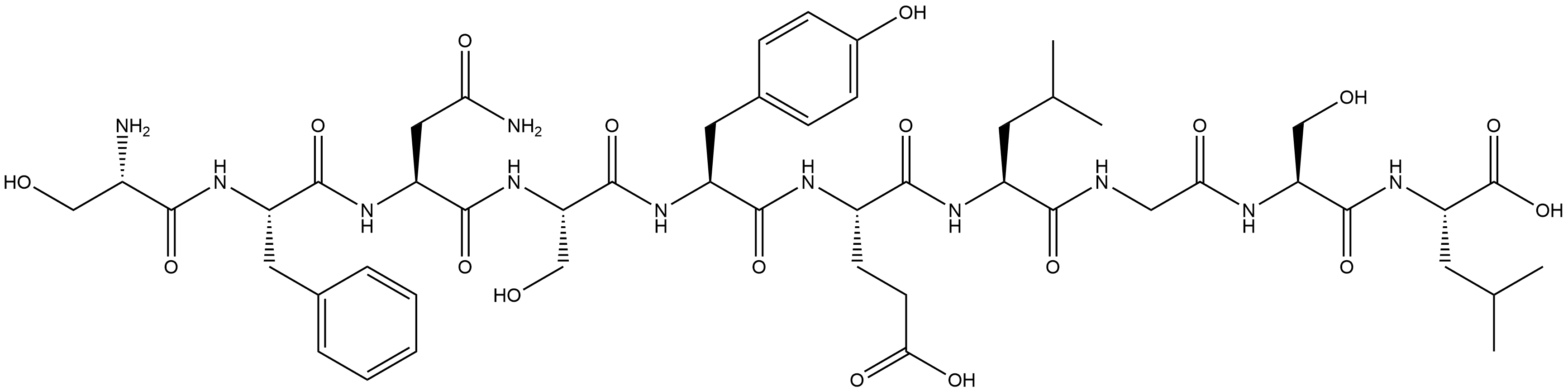 L-Leucine, L-seryl-L-phenylalanyl-L-asparaginyl-L-seryl-L-tyrosyl-L-α-glutamyl-L-leucylglycyl-L-seryl- Structure