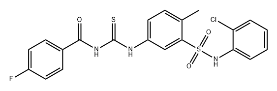 Benzamide, N-[[[3-[[(2-chlorophenyl)amino]sulfonyl]-4-methylphenyl]amino]thioxomethyl]-4-fluoro- 구조식 이미지