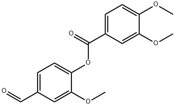 Benzoic acid, 3,4-dimethoxy-, 4-formyl-2-methoxyphenyl ester Structure