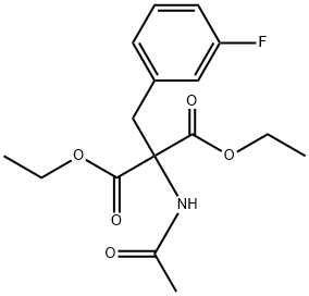 Propanedioic acid, 2-(acetylamino)-2-[(3-fluorophenyl)methyl]-, 1,3-diethyl ester Structure