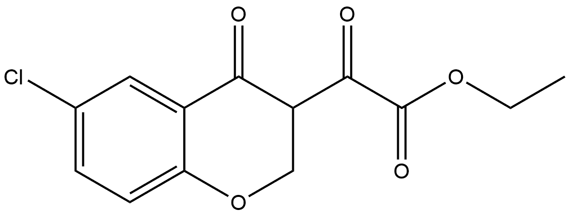 2H-1-Benzopyran-3-acetic acid, 6-chloro-3,4-dihydro-α,4-dioxo-, ethyl ester Structure