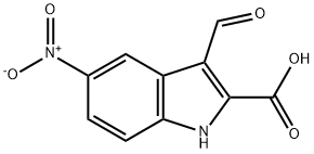 1H-Indole-2-carboxylic acid, 3-formyl-5-nitro- Structure