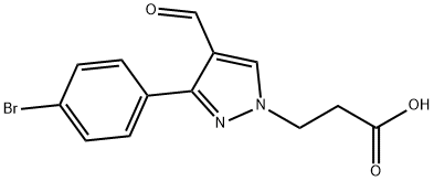 3-[3-(4-bromophenyl)-4-formyl-1H-pyrazol-1-yl]pro panoic acid Structure