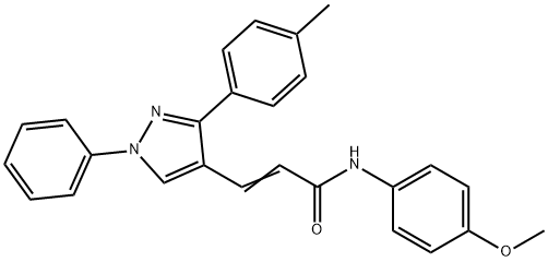 2-Propenamide, N-(4-methoxyphenyl)-3-[3-(4-methylphenyl)-1-phenyl-1H-pyrazol-4-yl]- 구조식 이미지