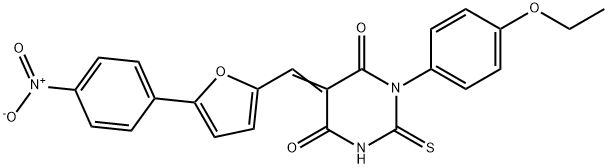 (5E)-1-(4-ethoxyphenyl)-5-[[5-(4-nitrophenyl)furan-2-yl]methylidene]-2-sulfanylidene-1,3-diazinane-4,6-dione Structure