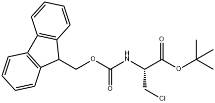 L-Alanine, 3-chloro-N-[(9H-fluoren-9-ylmethoxy)carbonyl]-, 1,1-dimethylethyl ester 구조식 이미지