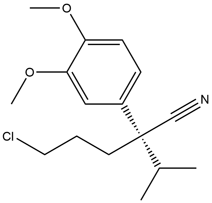 Benzeneacetonitrile, α-(3-chloropropyl)-3,4-dimethoxy-α-(1-methylethyl)-, (αR)- Structure