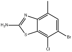 2-Benzothiazolamine, 6-bromo-7-chloro-4-methyl- 구조식 이미지